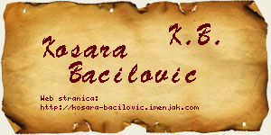Kosara Bačilović vizit kartica